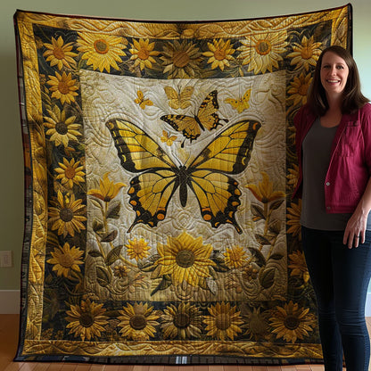 Sunflowers And Butterflies WJ2607035CL Quilt