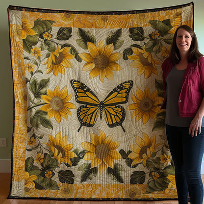 Sunflowers And Butterfly WJ2607036CL Quilt