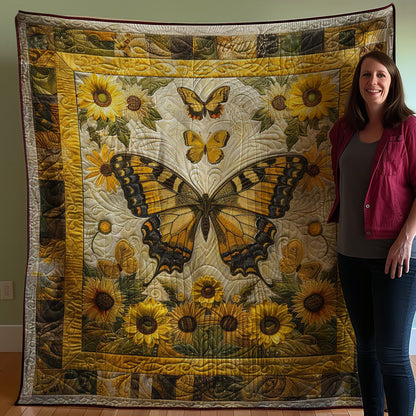 Sunflowers And Butterfly WJ2607037CL Quilt