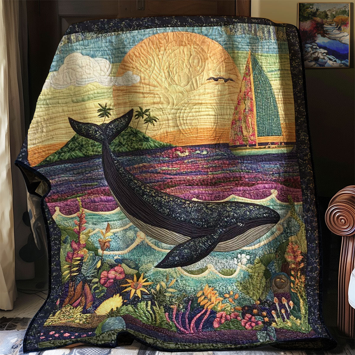 Sunset Whale WJ0708033CL Quilt