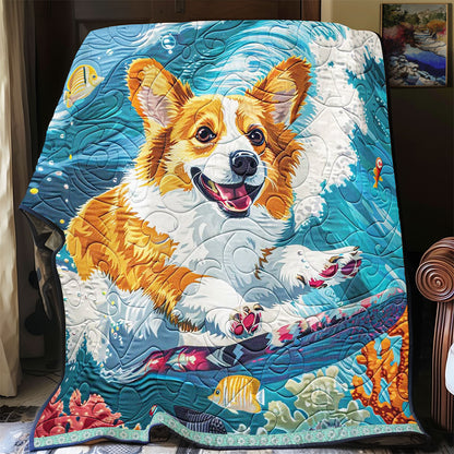 Surfing Corgi WJ1709026CL Quilt