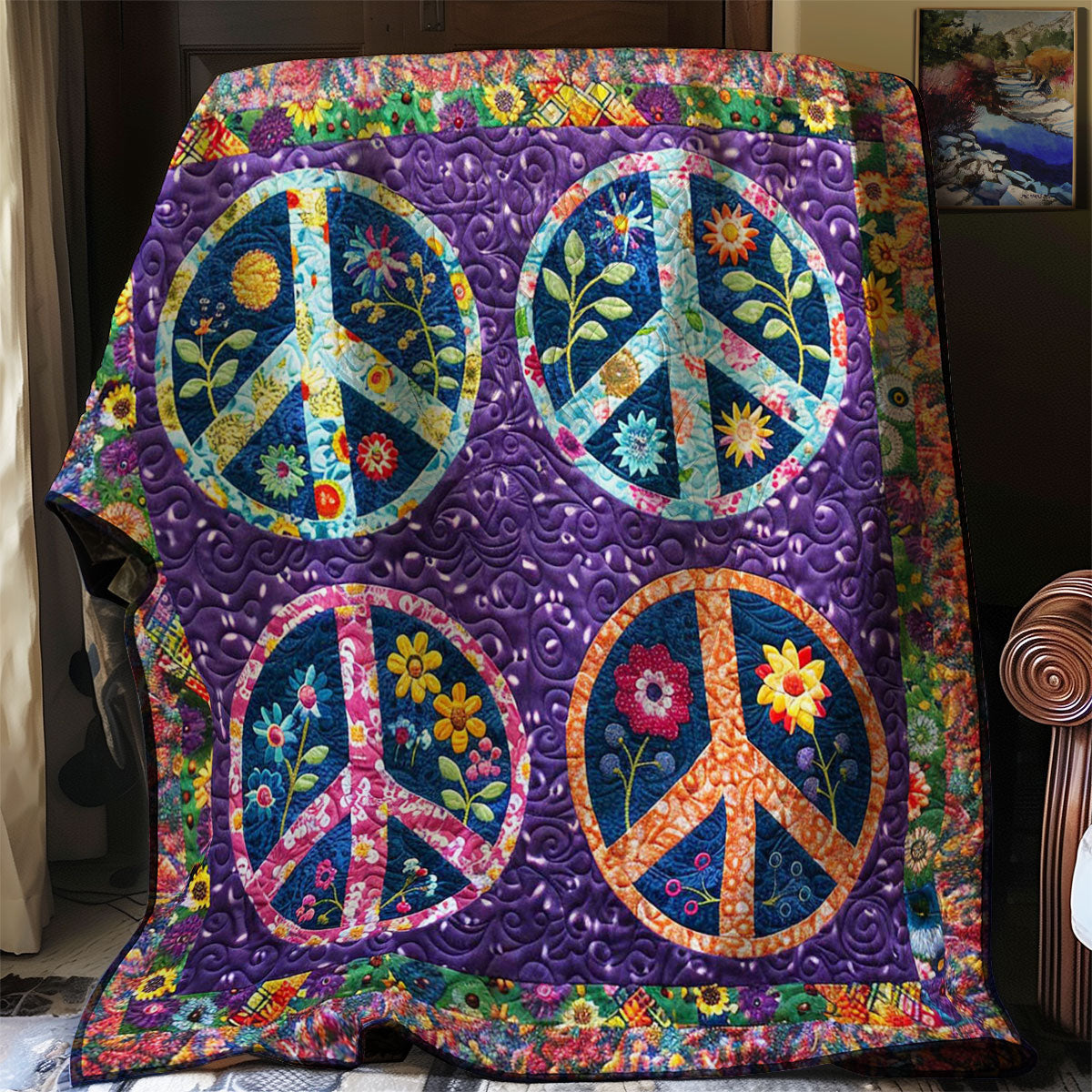 Trippy Hippie Sign WJ0509025CL Quilt