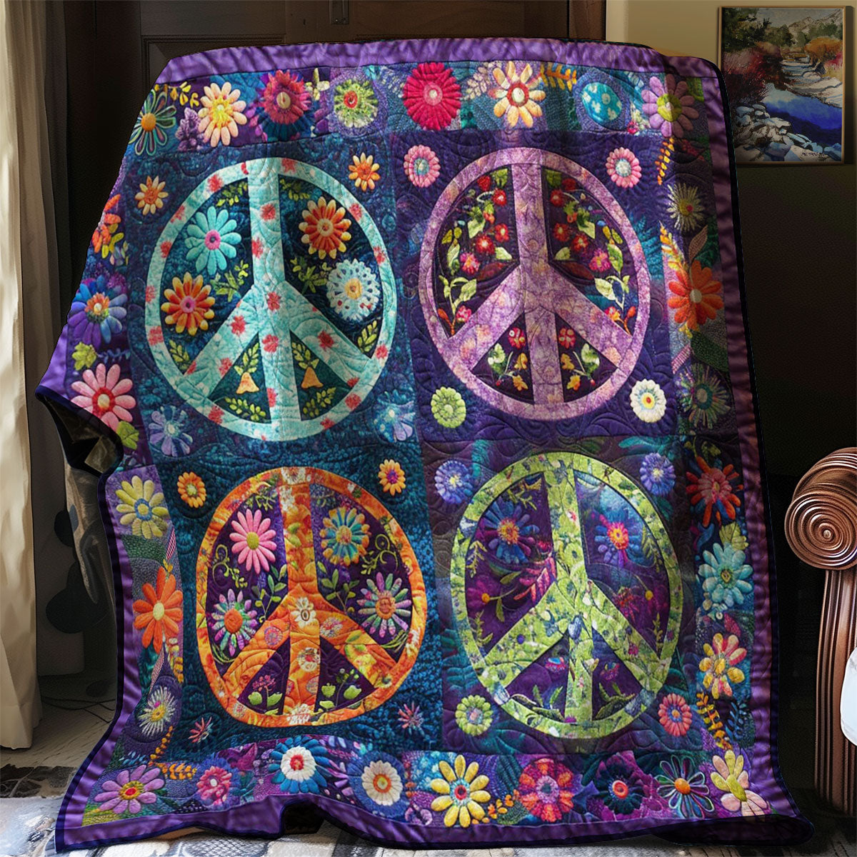 Trippy Hippie Sign WJ0509026CL Quilt