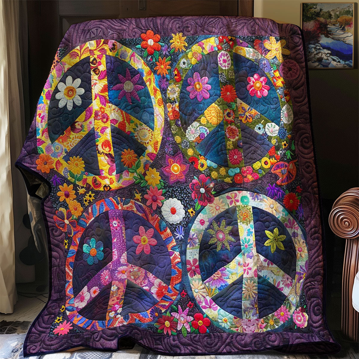 Trippy Hippie Sign WJ1608026CL Quilt