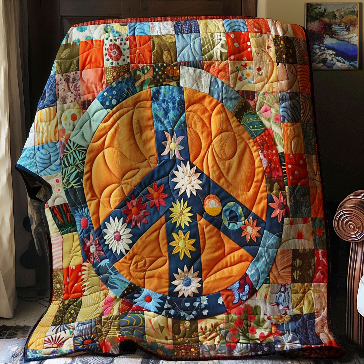 Trippy Hippie Sign WJ3107037CL Quilt