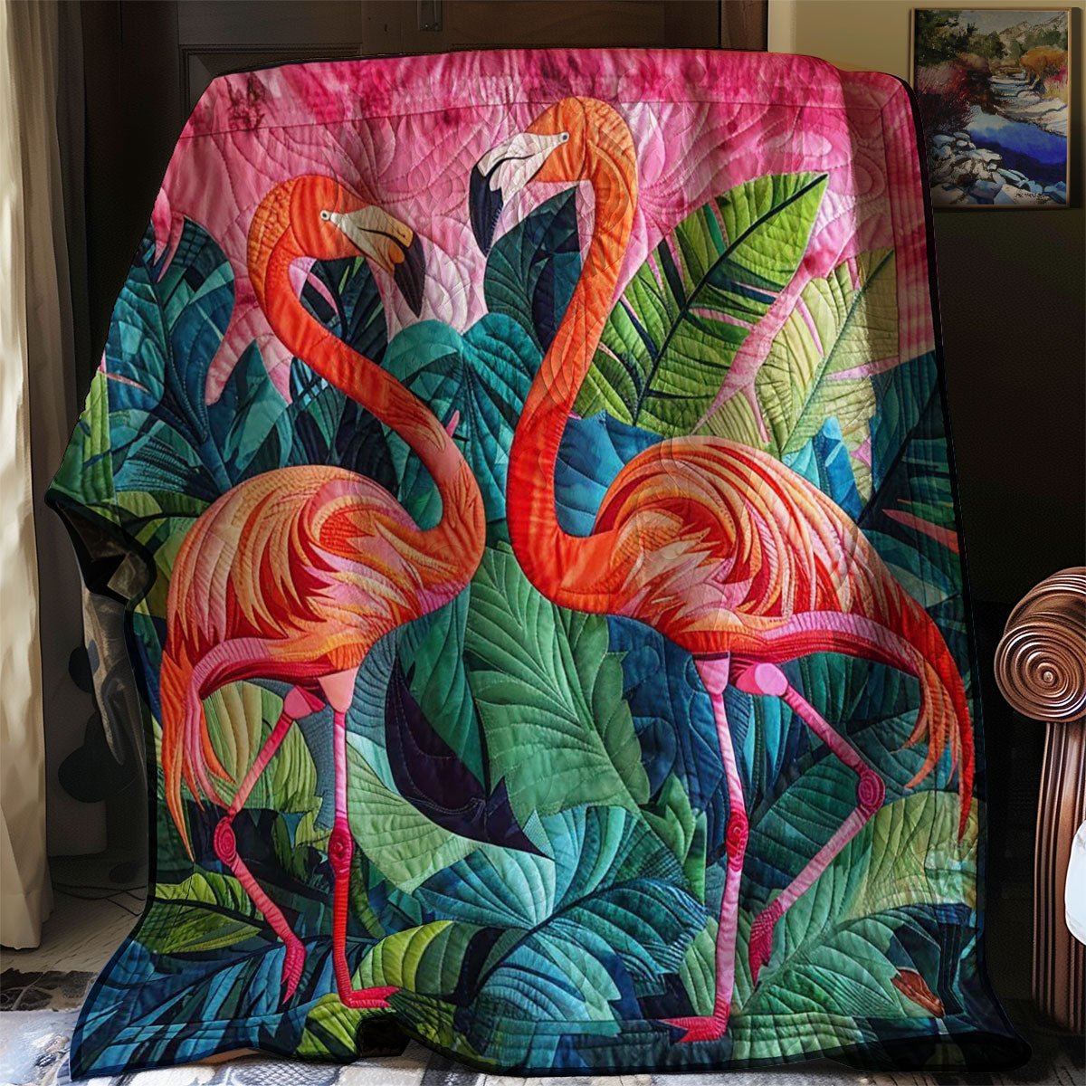 Tropical Flamingo WJ0509027CL Quilt