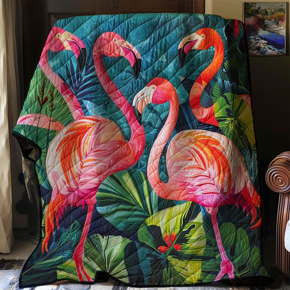 Tropical Flamingo WJ0509028CL Quilt