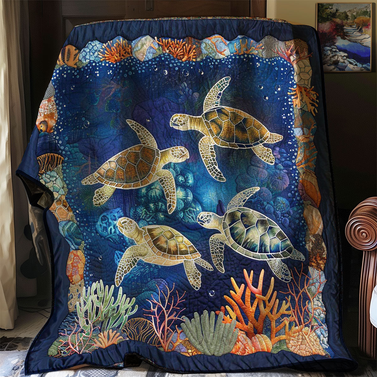 Turtle Under The Sea WJ2408025CL Quilt