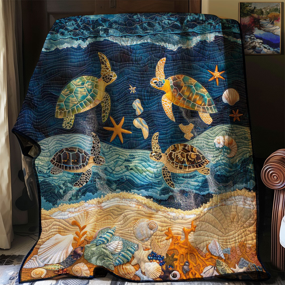 Turtle Under The Sea WJ2408026CL Quilt