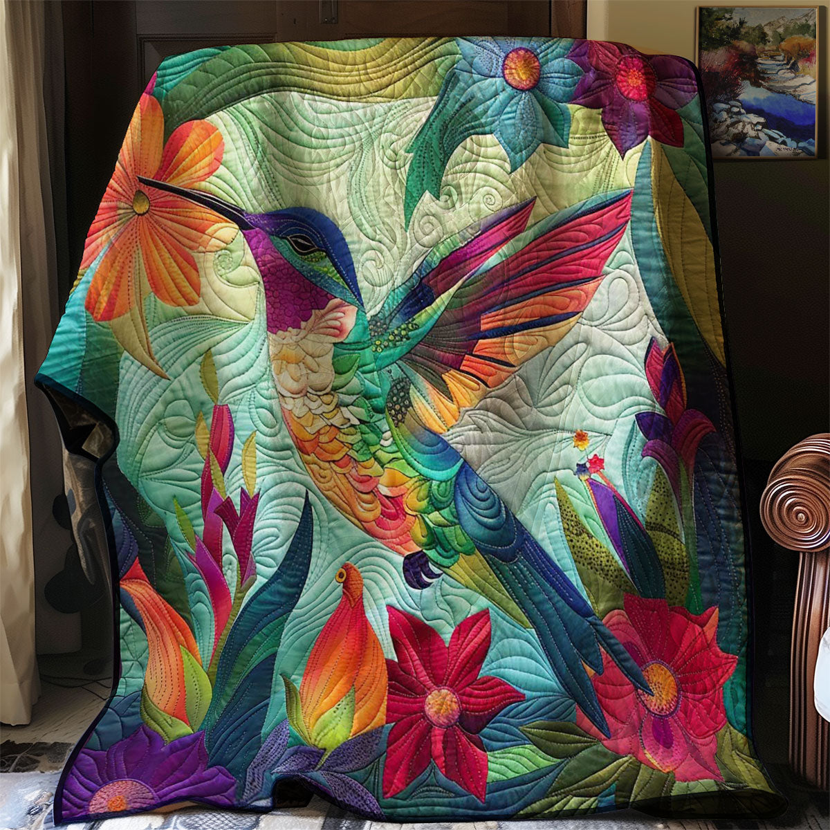 Vibrant Hummingbird WJ2208028CL Quilt