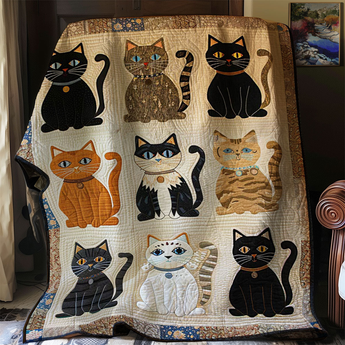 Vintage Cat WJ1009028CL Quilt