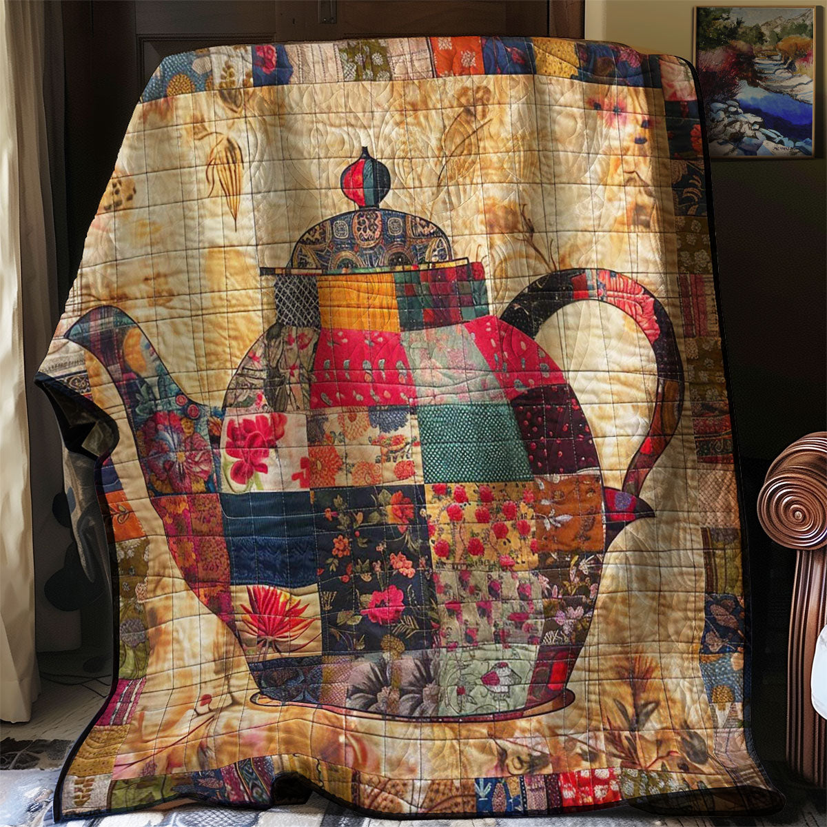 Vintage Teapot WJ2608027CL Quilt