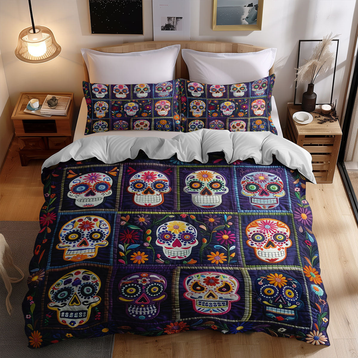 Calavera Sugar Skulls WJ1409029CL Duvet Cover Set