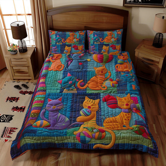 Cat In The Colorful Yarn World WJ1508027CL Duvet Cover Set