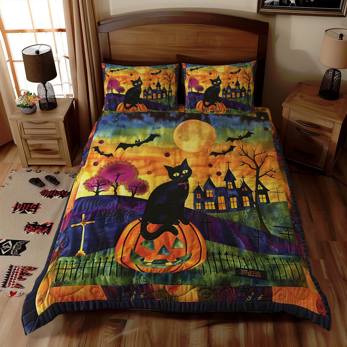 Halloween Cat WJ1908029CL Duvet Cover Set