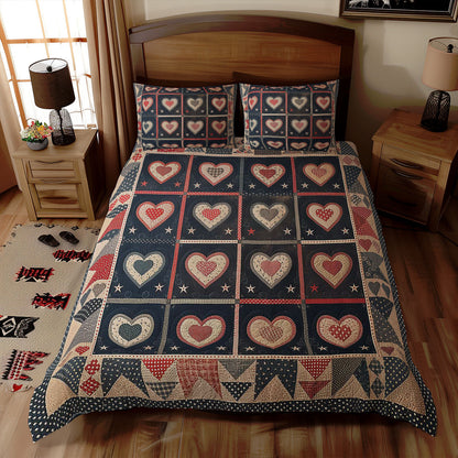 Patriotic Hearts WJ1307023CL Duvet Cover Set