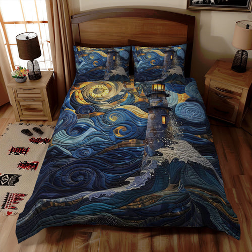 Lighthouse In The Starry Night WJ2008027CL Duvet Cover Set