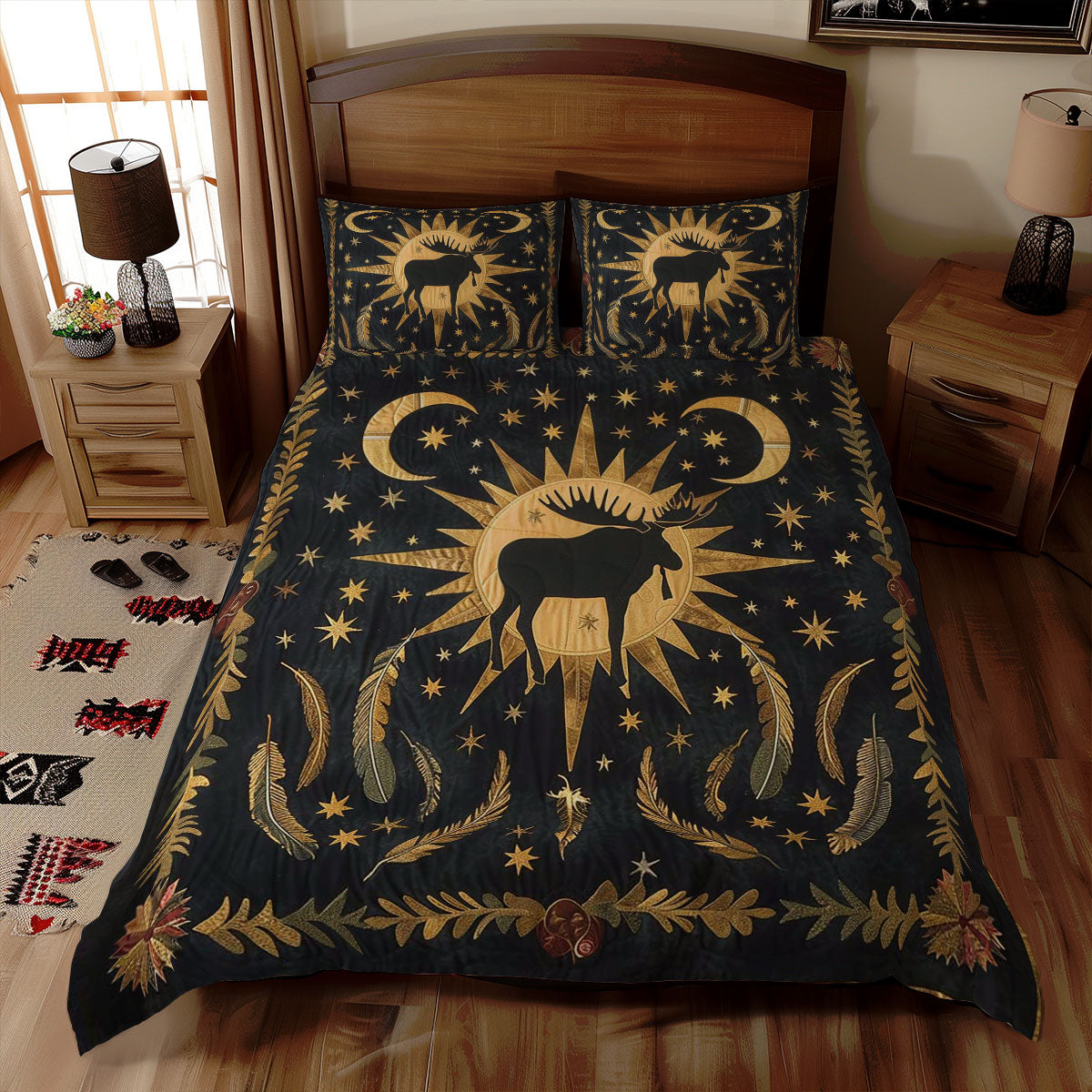 Moose Native American WJ0807025CL Duvet Cover Set