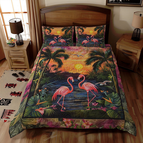 Romantic Flamingo Sunset WJ1008039CL Duvet Cover Set