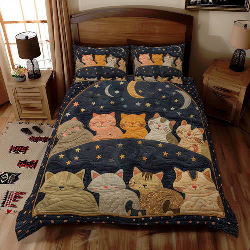 Sleeping Cat Over The Moon WJ2408030CL Duvet Cover Set