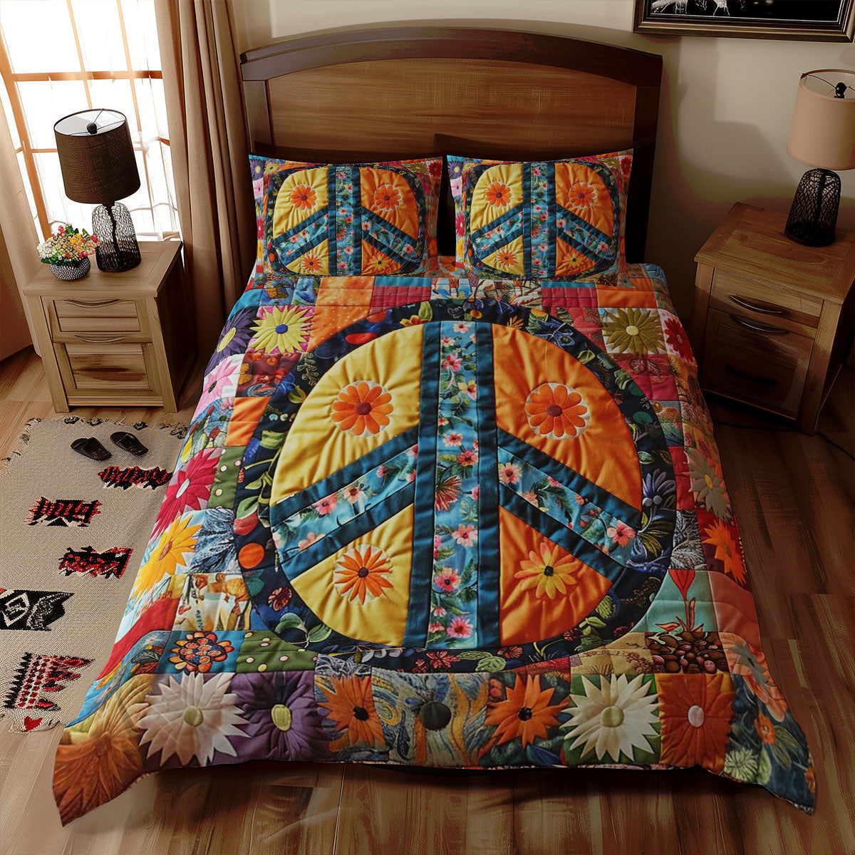 Trippy Hippie Sign WJ0208039CL Duvet Cover Set