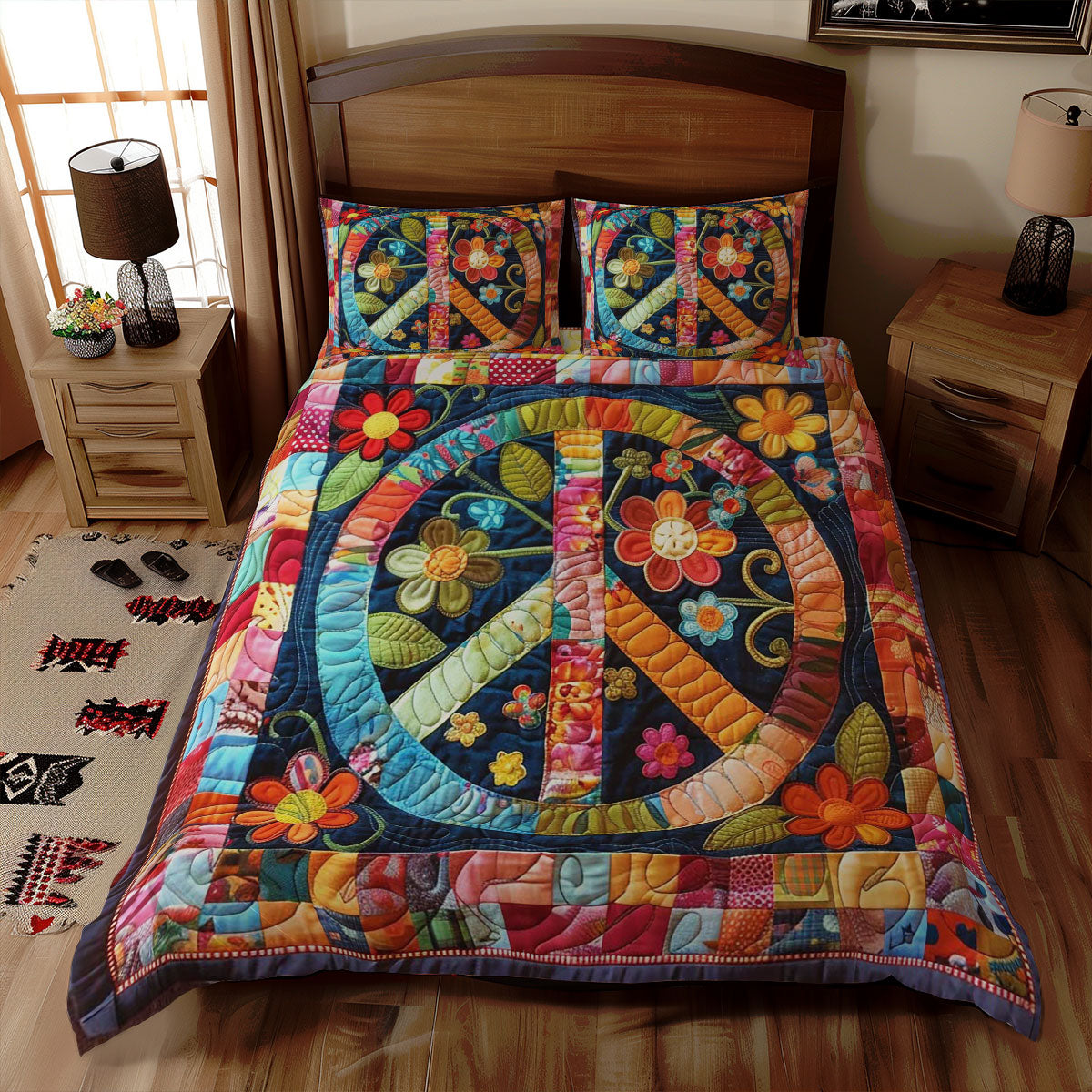 Trippy Hippie Sign WJ2707032CL Duvet Cover Set