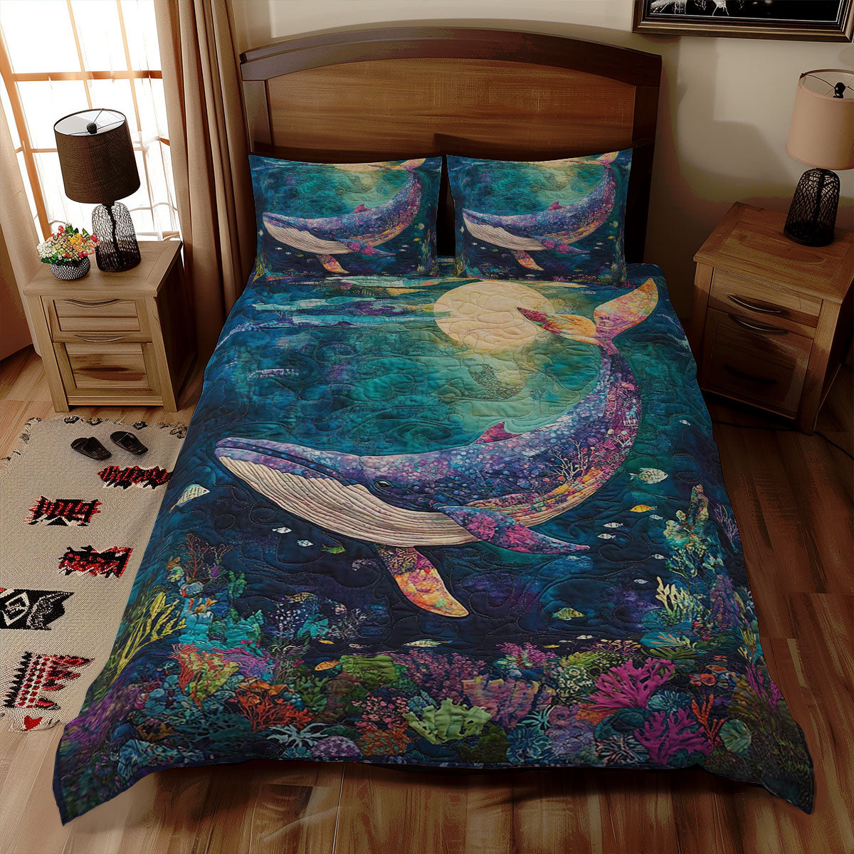 Under The Moon Whale WJ0608042CL Duvet Cover Set