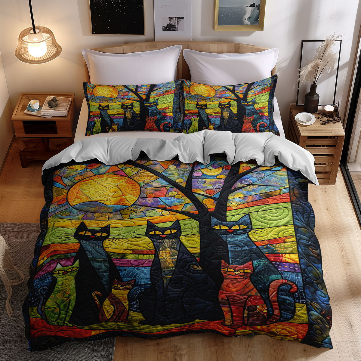 Whimsy Cat Family WJ1709036CL Duvet Cover Set