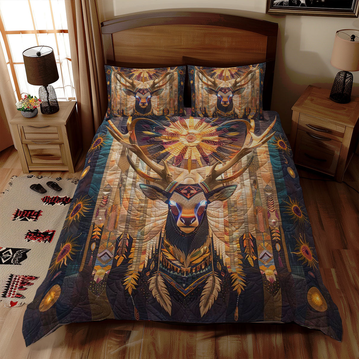 Moose Native American WJ1607021CL Duvet Cover Set