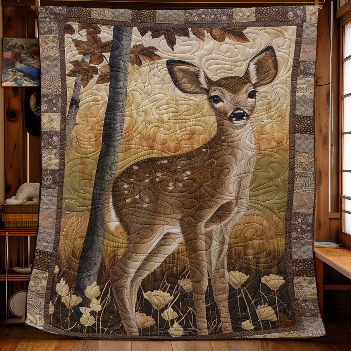 Baby Deer In The Wood WJ0909002CL Quilt