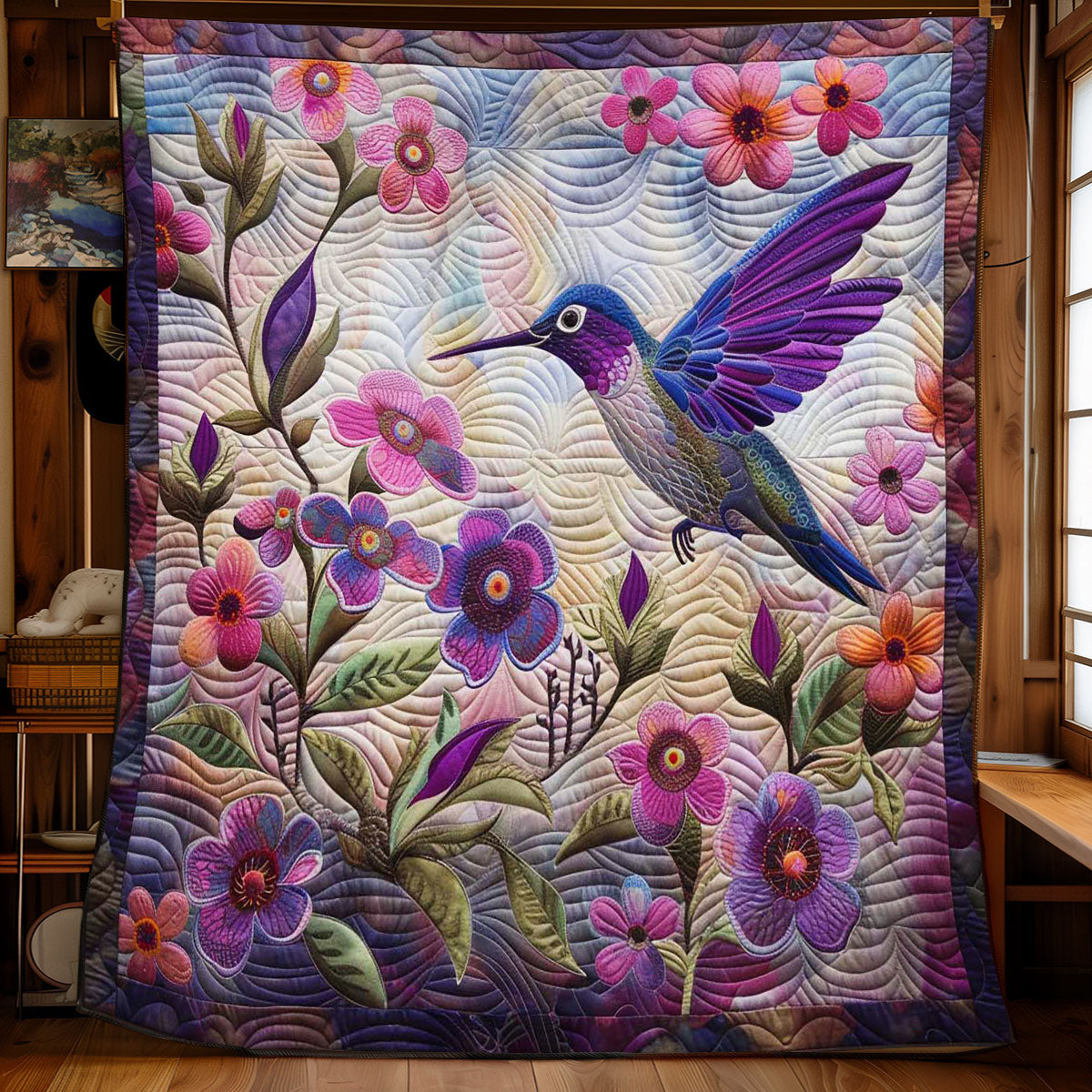 Beautiful Hummingbird WJ2708002CL Quilt