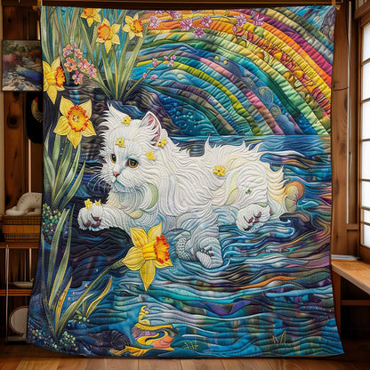 Cute Cat Playing In The Water WJ2708006CL Quilt