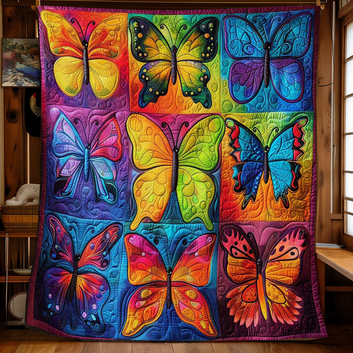 Colorful Butterflies WJ2408007CL Quilt