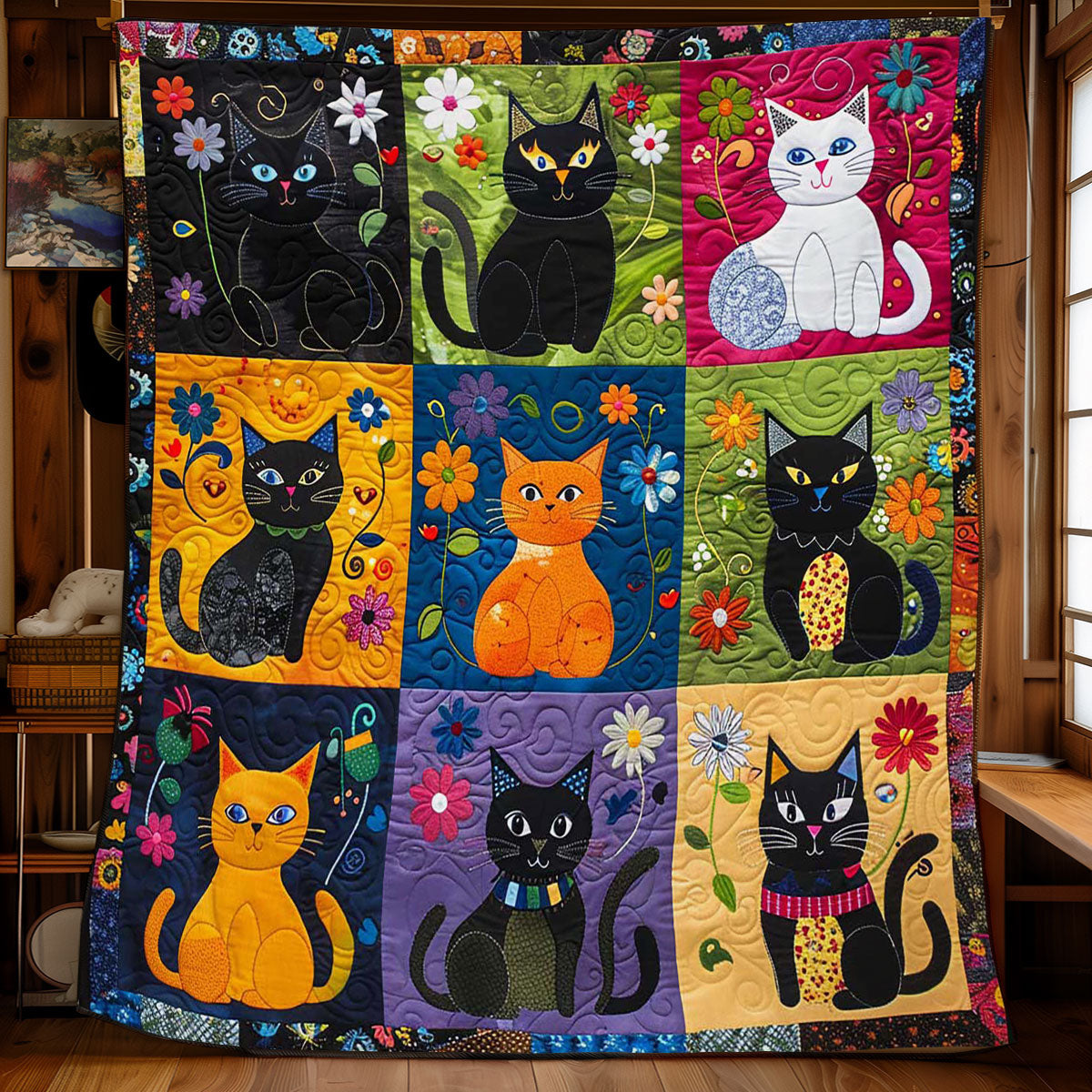 Colorful Cats WJ2108008CL Quilt