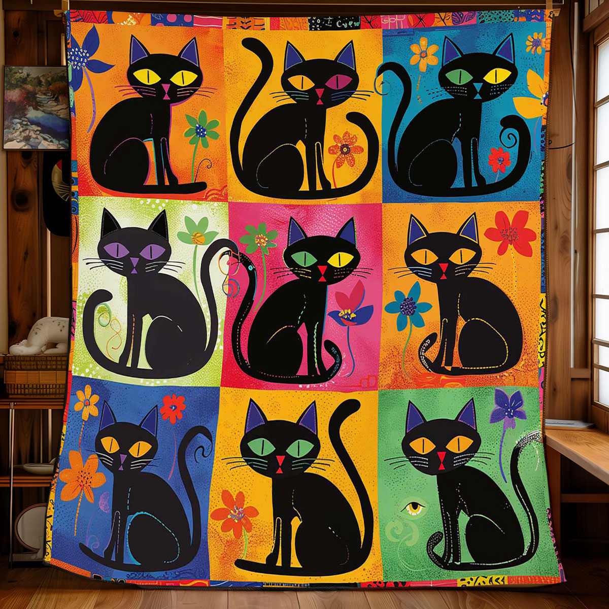 Colorful Cats WJ2108009CL Quilt
