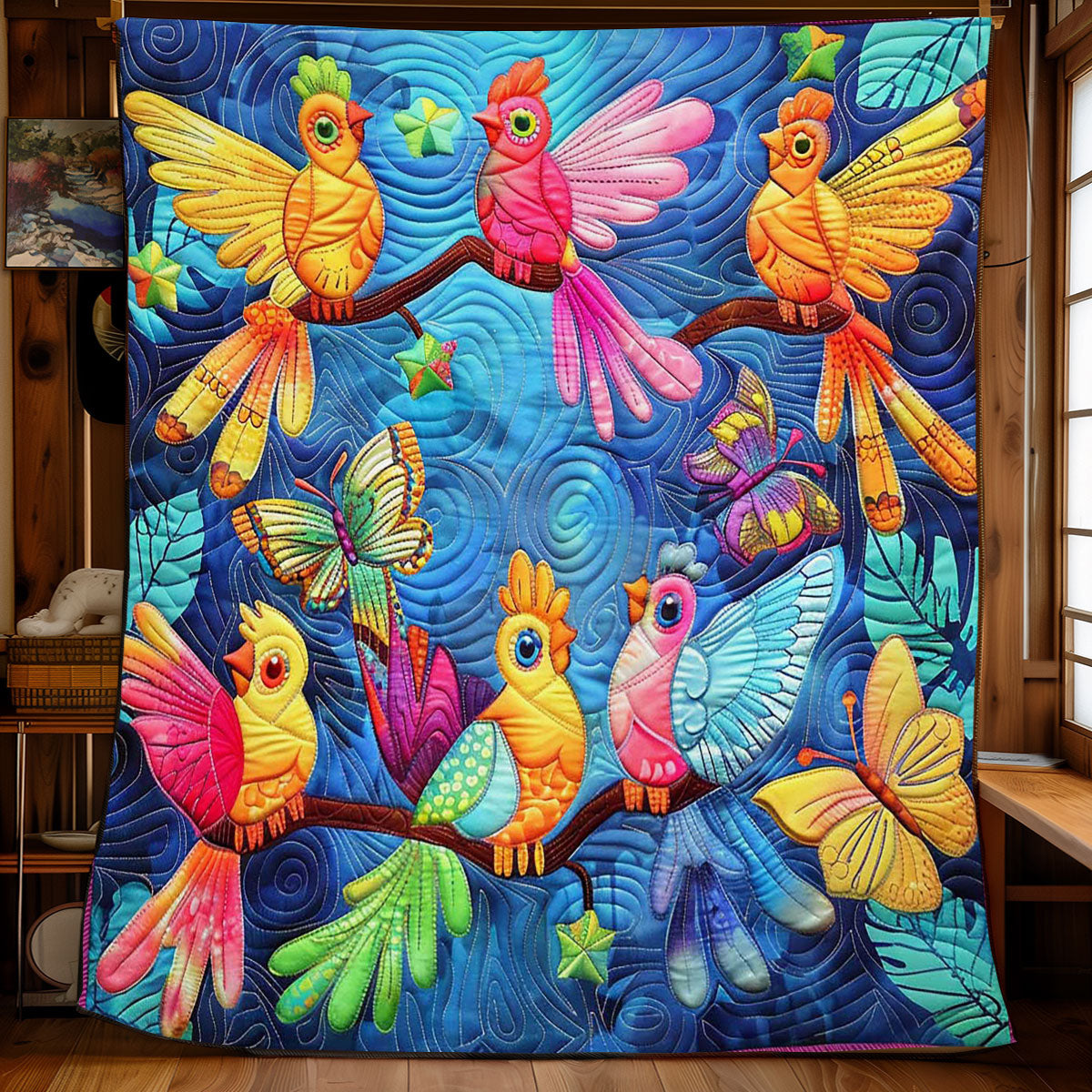Colorful Cockatiels WJ2308011CL Quilt