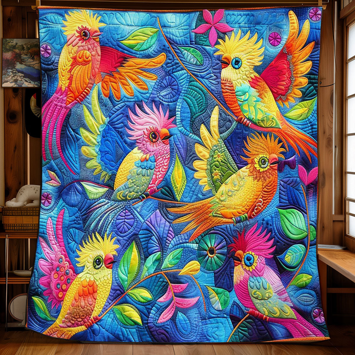 Colorful Cockatiels WJ2308013CL Quilt