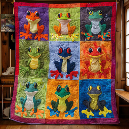Colorful Frogs WJ2108011CL Quilt