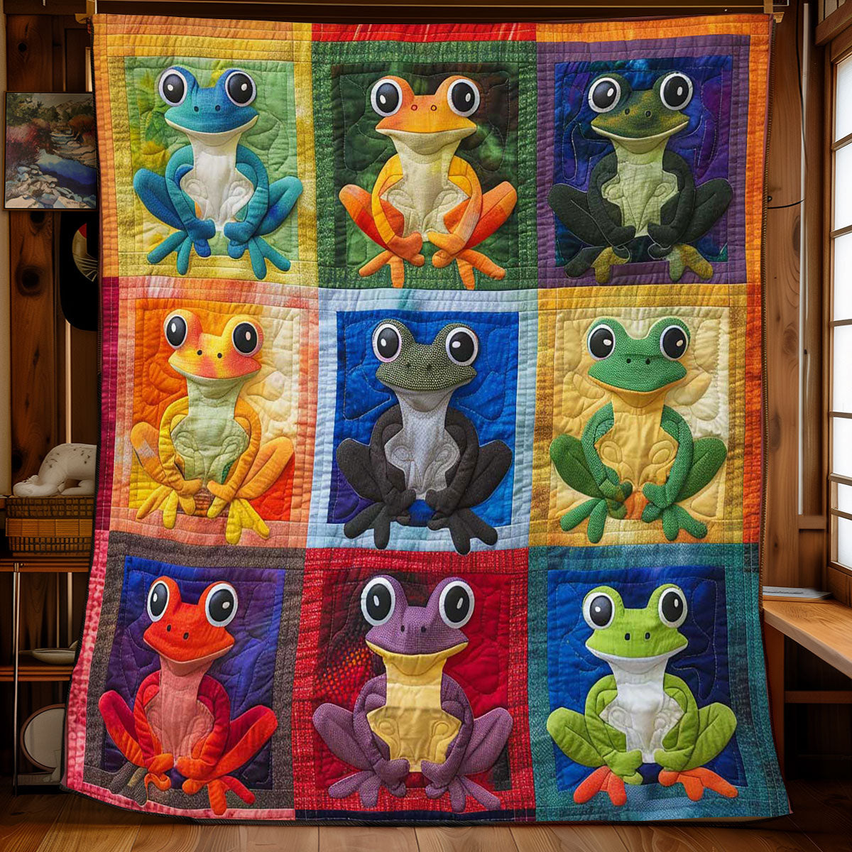 Colorful Frogs WJ2208006CL Quilt