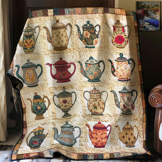 Floral Teapots WJ2407018CL Quilt