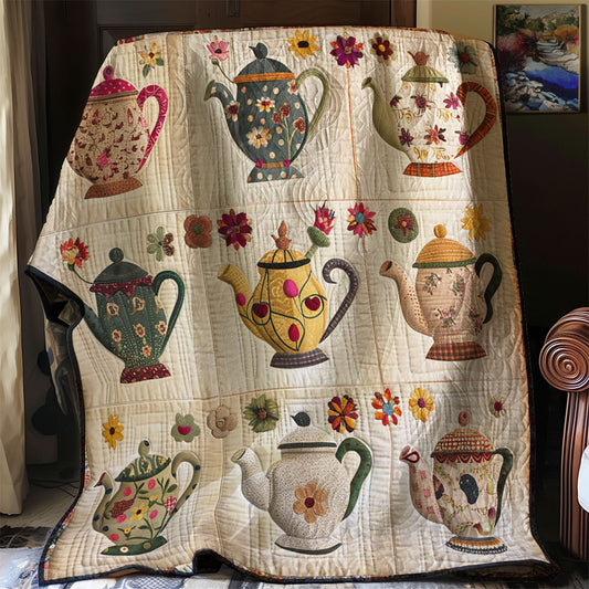 Floral Teapots WJ2407020CL Quilt