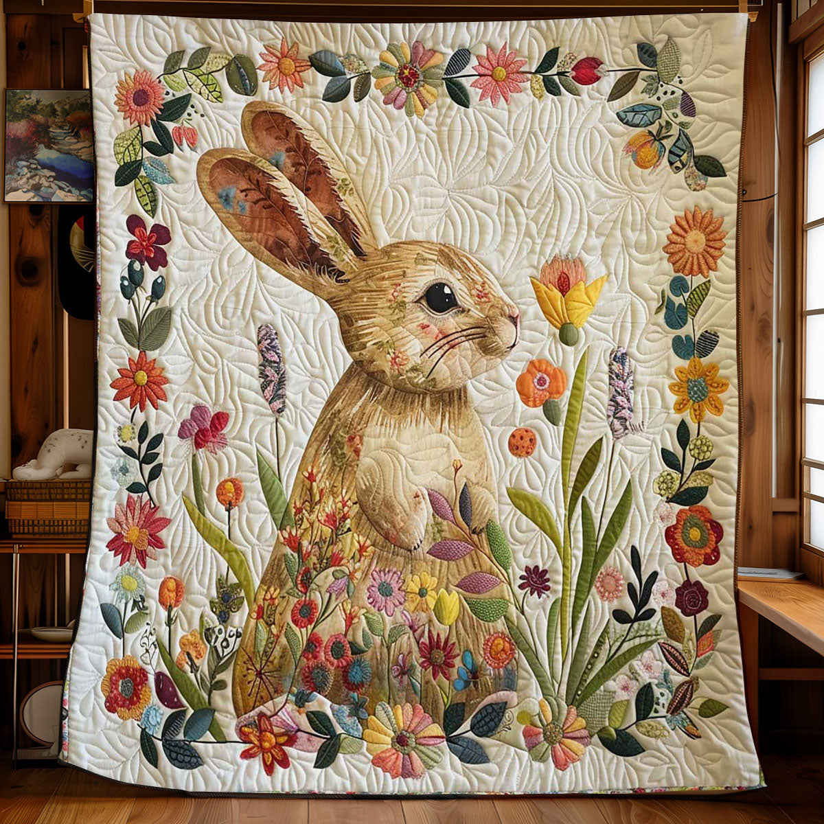 Flower Rabbit WJ3008017CL Quilt