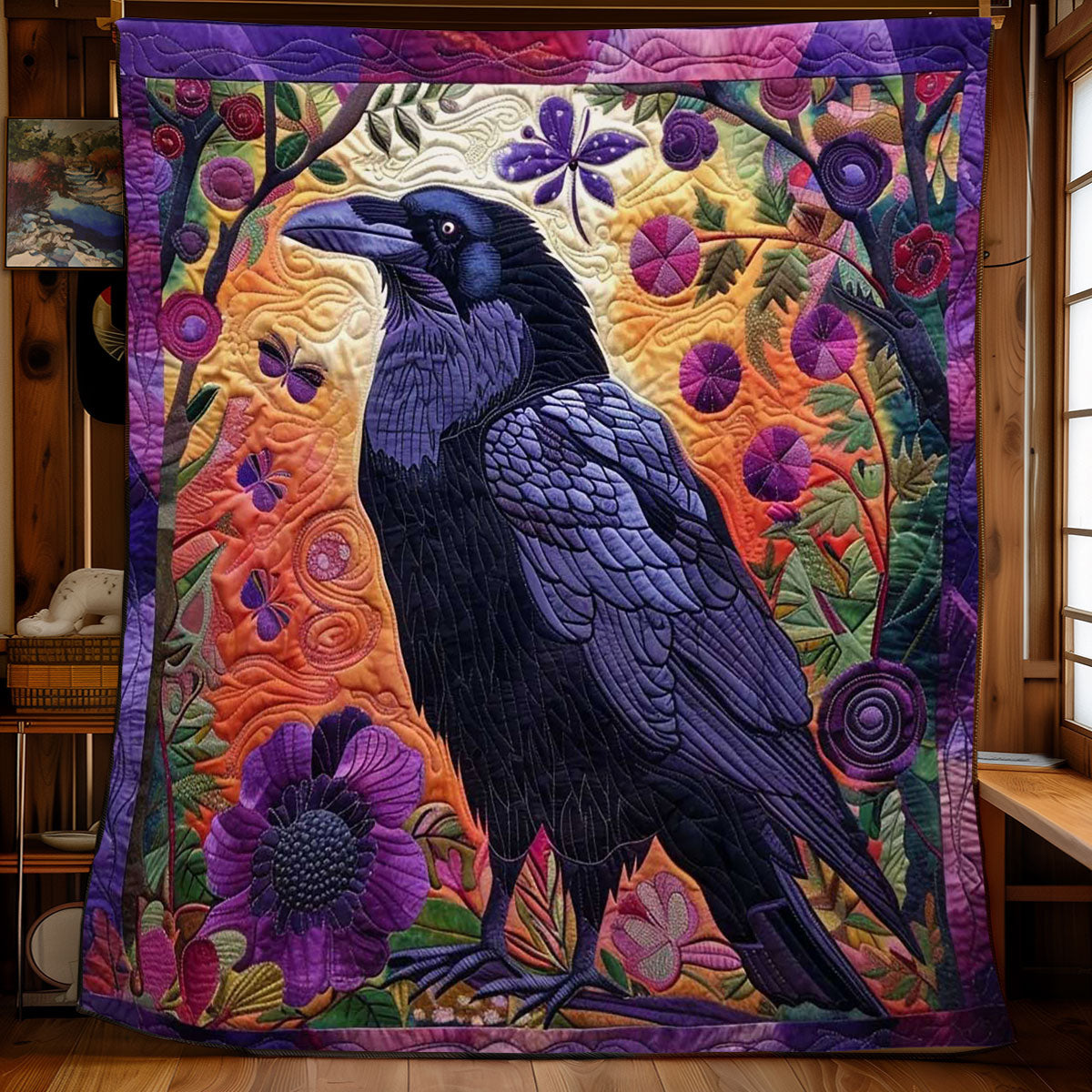 Flower Raven WJ0909016CL Quilt