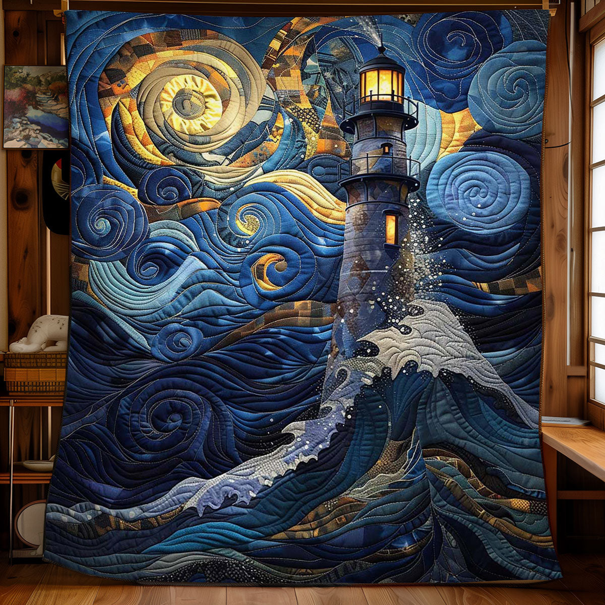 Lighthouse In The Starry Night WJ2008023CL Quilt