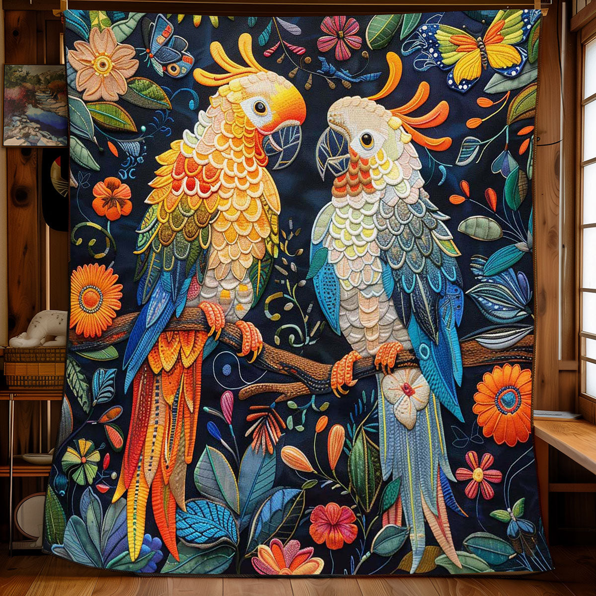 Parrot Couple WJ2708019CL Quilt