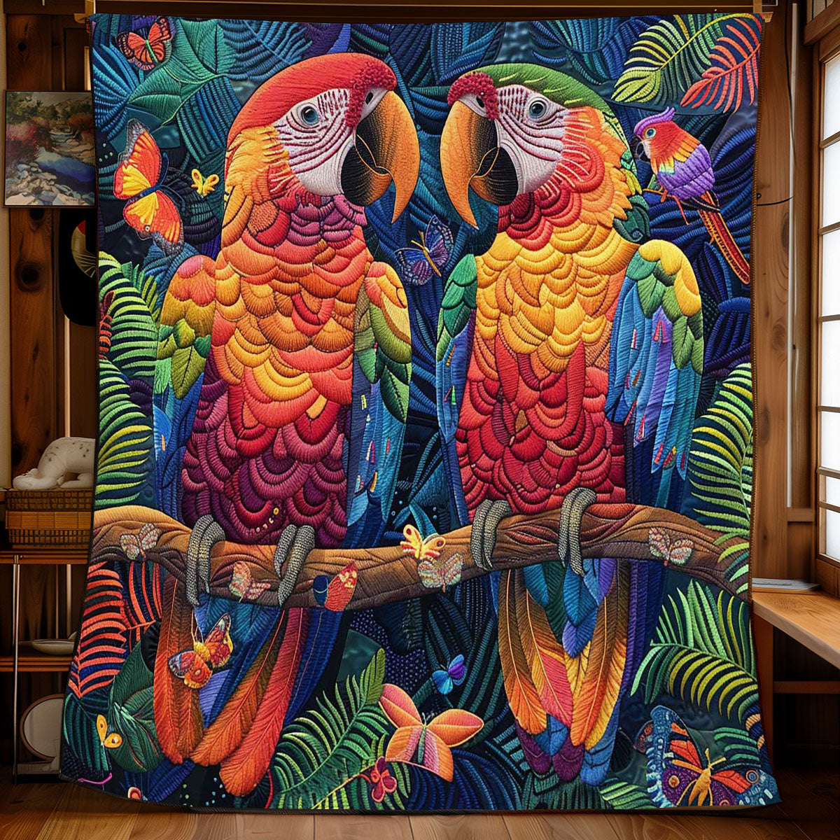 Parrot Couple WJ2708020CL Quilt