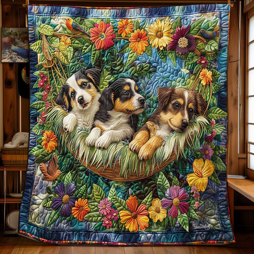 Puppies In The Garden WJ2708022CL Quilt