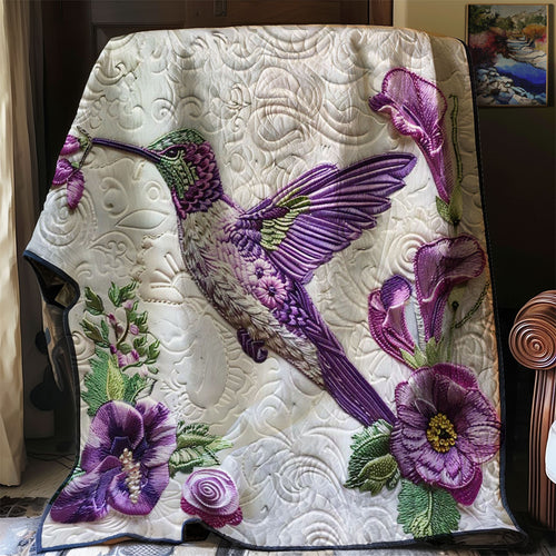 Purple Hummingbird WJ2607021CL Quilt