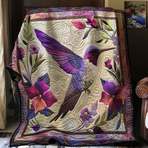 Purple Hummingbird WJ2607022CL Quilt