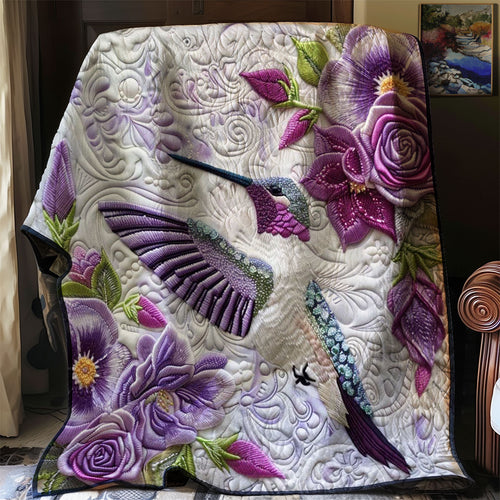 Purple Hummingbird WJ2607023CL Quilt